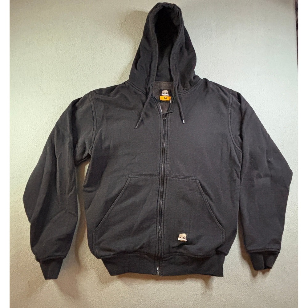 Berne Workwear Mens M Thermal Lined Full Zip Hoodie Black SZ101BK Gorpcore